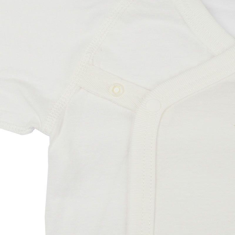 akachan honpo - 新生兒內衣6件組長袖 釦子款-動物-淺咖啡色 (50～60cm)