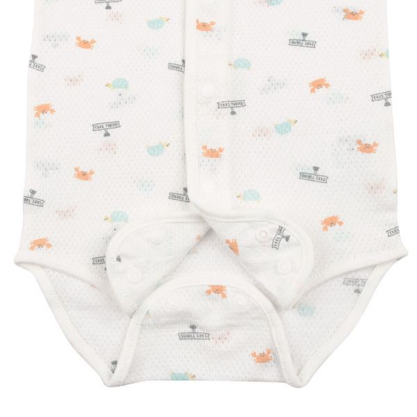 akachan honpo - 短袖前開式包屁衣-橘色 (80cm)