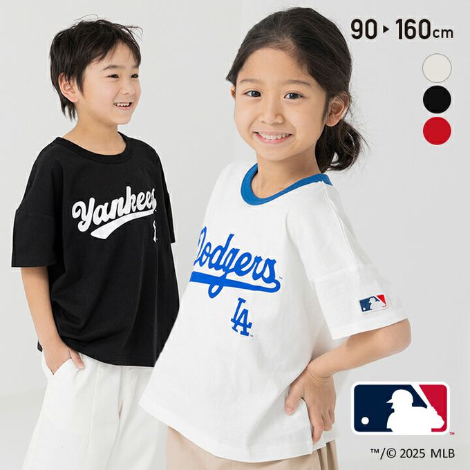 日本 Chil2 - MLB聯名 100%棉落肩短袖上衣-洛杉磯道奇-白