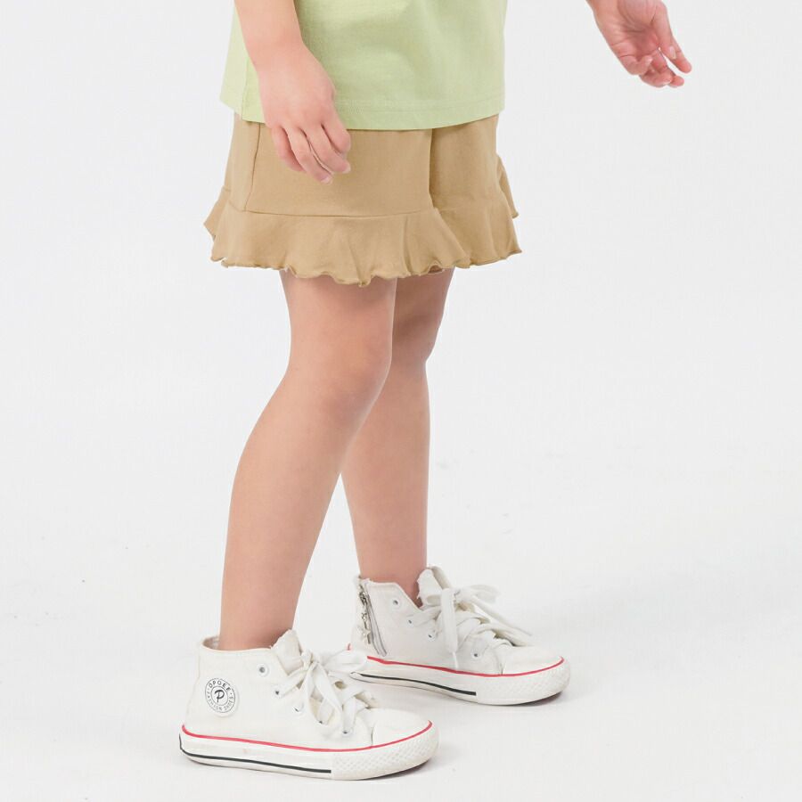 日本 evercloset - 天竺棉荷葉邊涼爽輕薄短褲-薄荷綠