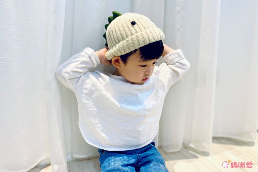 立體恐龍毛帽-深藍色 (47-50CM(建議2歲-3歲))