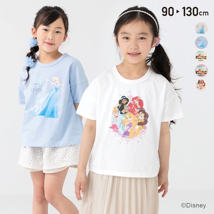 日本 Chil2 - 聯名款 100%棉印花短袖上衣-卡通人物小美人魚-白