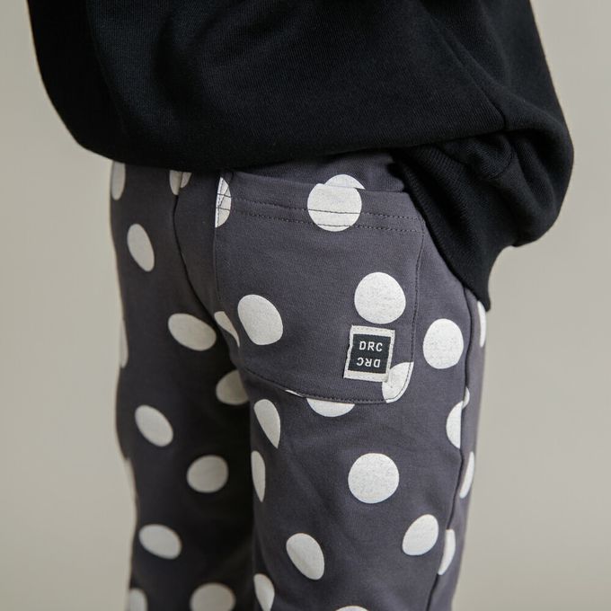 日本 BRANSHES - 通勤必備彈力百搭長褲-圓點-灰白