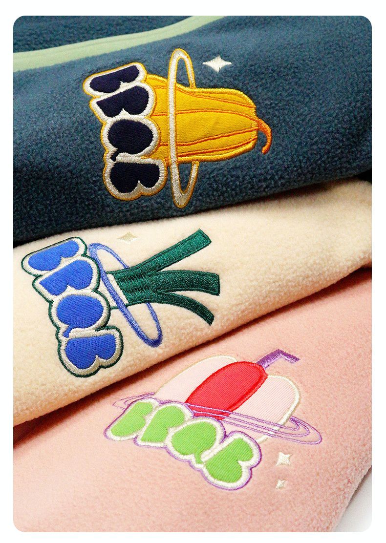 Minizone - 搖粒絨拼色立領長袖外套-大蔥-杏+黃