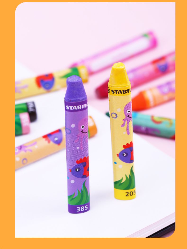 STABILO思筆樂 - Trio三角筆身兒童油性粉蠟筆 12色