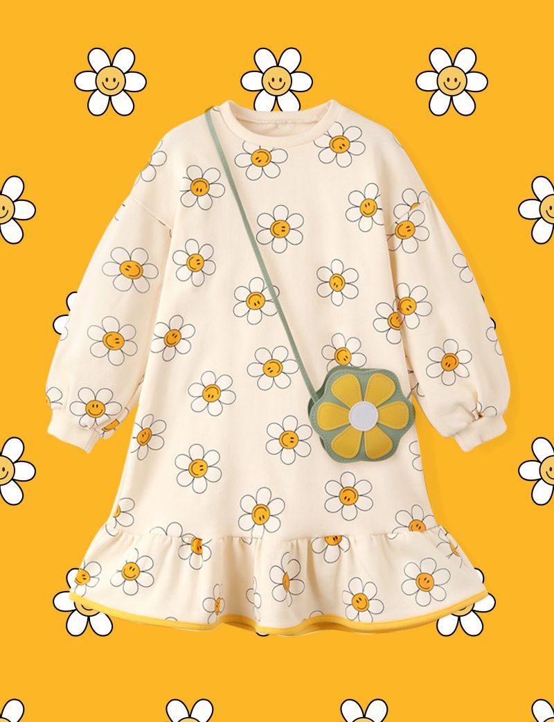 韓國 OZKIZ - (附包包)開心花朵包包洋裝