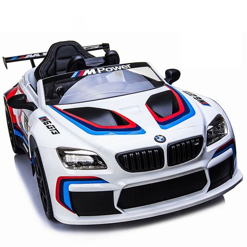 BMW M6 GT3 原廠授權 雙驅兒童電動車-天使白