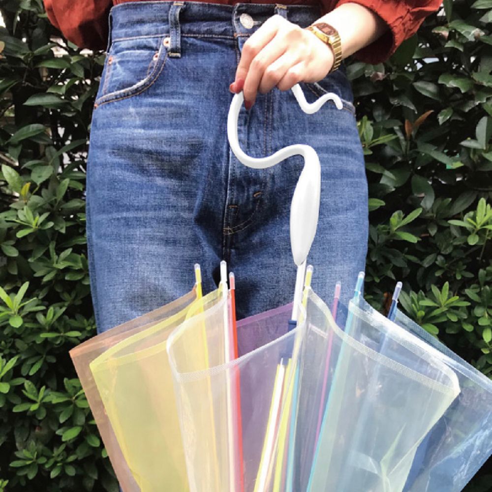 日本Caetla - Evereon 可替換式環保輕量傘-彩虹系列-白色