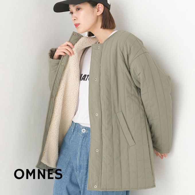 日本 OMNES - 內毛絨率性無領外套/保暖夾克-炭黑