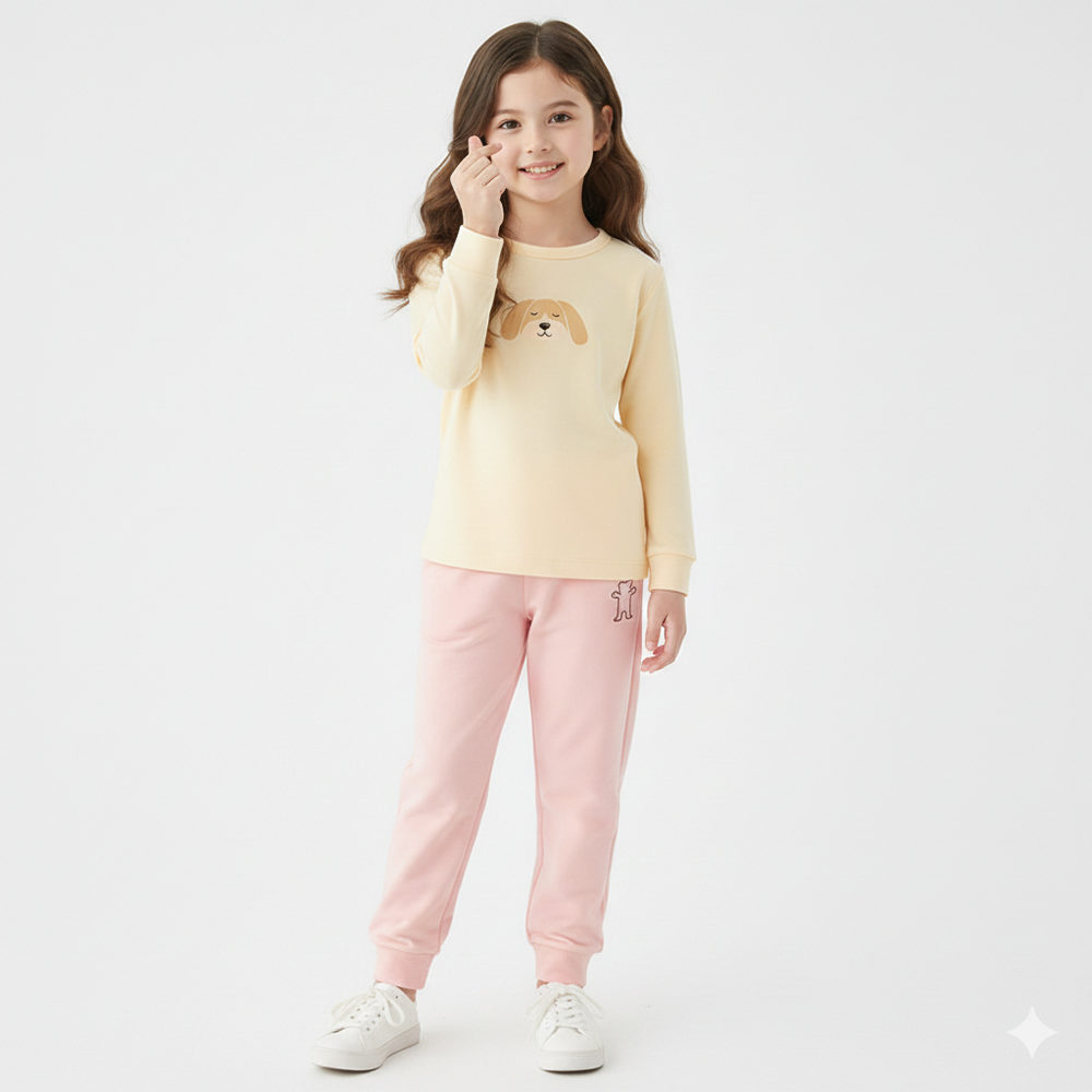 [1+1超值組] 買褲送衣：純棉長袖上衣+長褲-各1件/成套組-A組