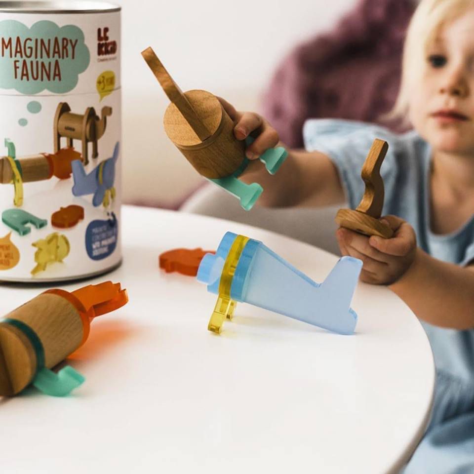 西班牙 LEKKID - IMAGINARY FAUNA磁性積木組-22片組