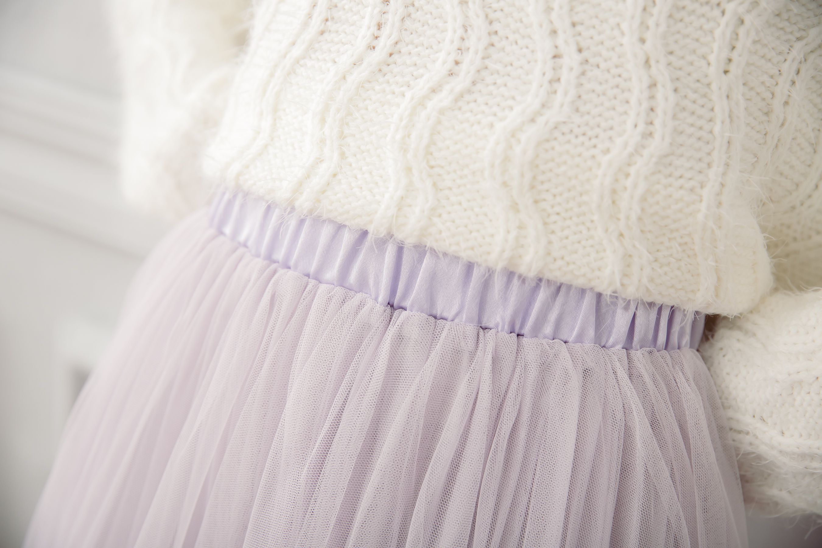 Peachy - 獨家訂製綿柔法式浪漫三層蓬紗裙-三層蓬版-淺芋灰 (F)