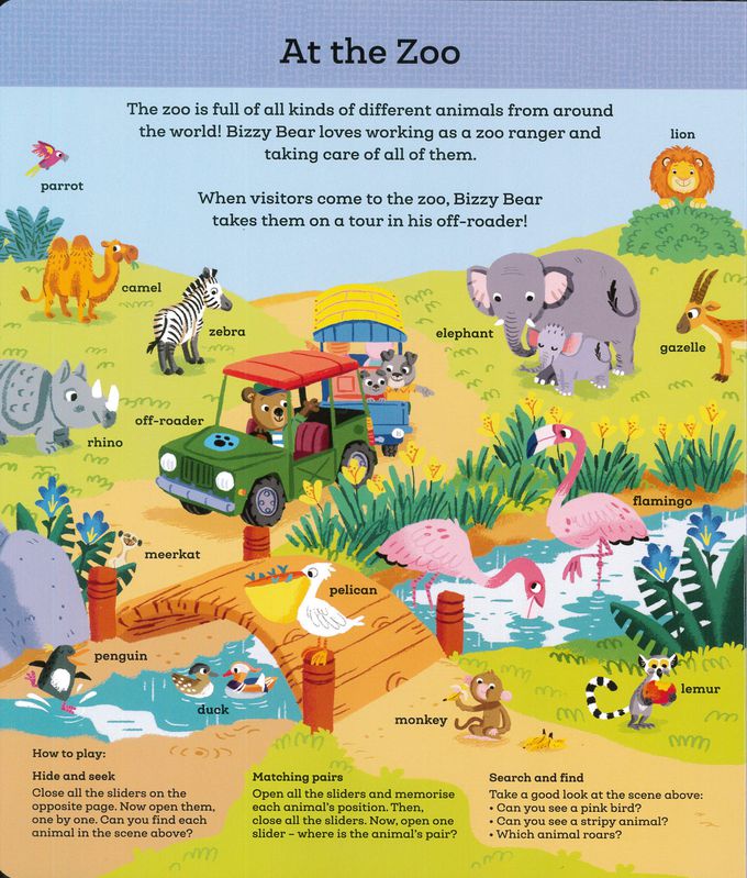 Bizzy Bear My First Memory Game: Animals (with 36 Sliders)