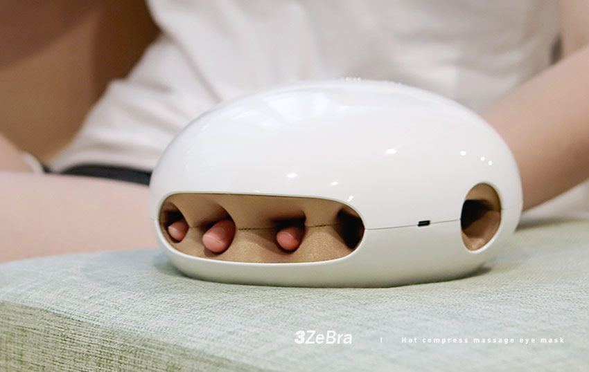 3ZeBra - 溫揉指｜氣壓溫感手部按摩機-白色-750g