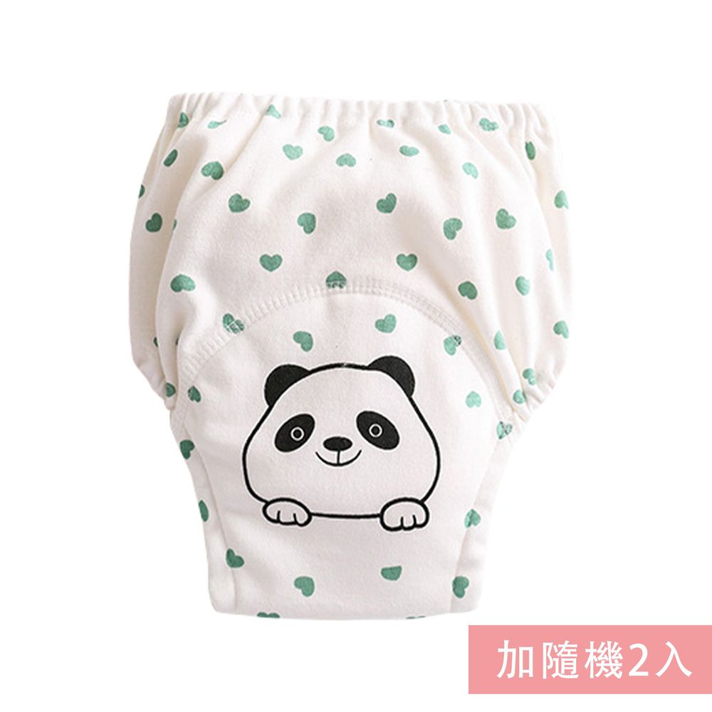 JoyNa - 純棉舒適四層紗3層學習褲-3件入-綠心熊貓+隨機2入
