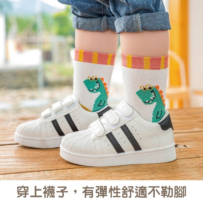腳ㄚ子 - 兒童棉質中筒襪-俏皮萌龍