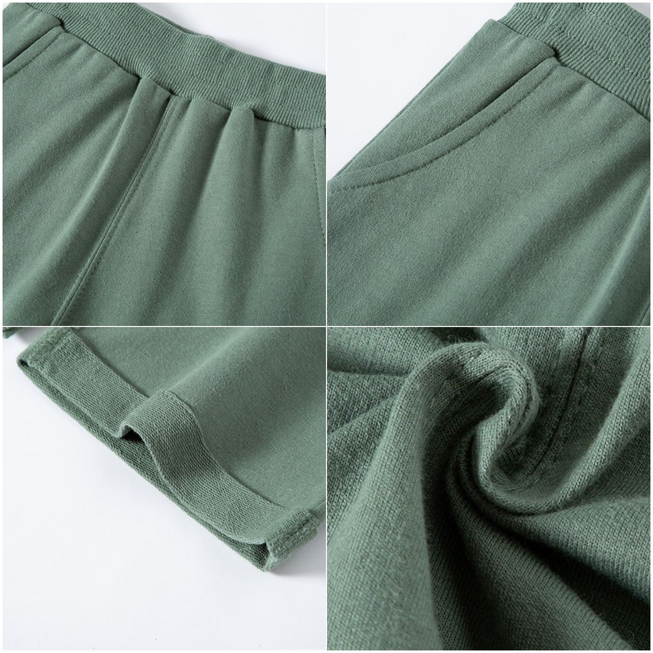 素色純棉休閒短褲-黃色