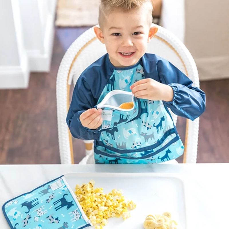美國 green sprouts - 小綠芽超防滑寶寶學習吃飯矽膠耐熱學習餐盤/餐墊-純白