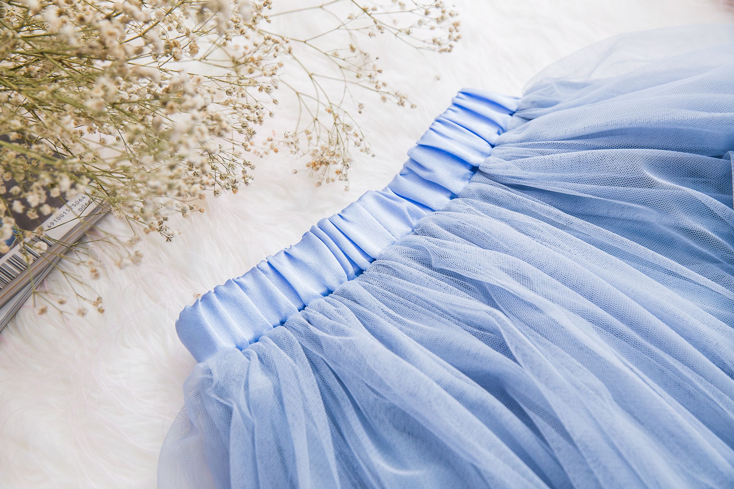 Peachy - 北鼻款*獨家訂製綿柔法式浪漫三層蓬紗裙-三層蓬版-仙杜瑞拉藍