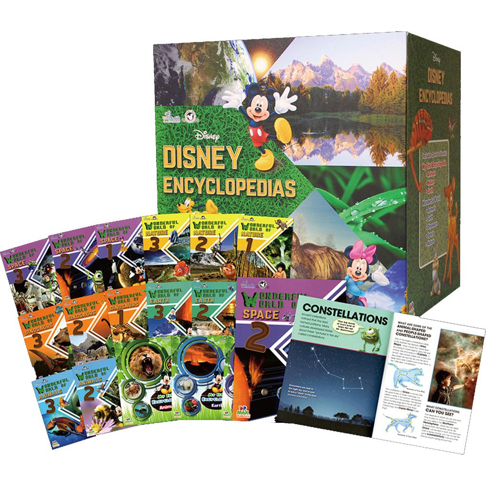 Disney 迪士尼 - 迪士尼探索世界百科全書套裝(英文版18冊+迪士尼收納盒) (30.1x30x22.5cm)