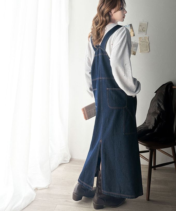 日本 Classical Elf - Java 復古工裝風純棉丹寧吊帶裙-黑