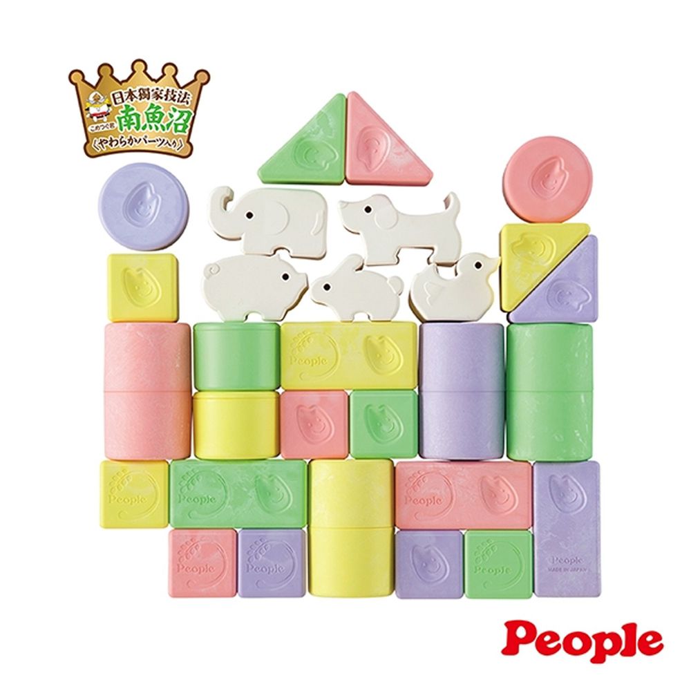 日本 People - 彩色米的動物積木組合(米製品玩具系列)-0m+