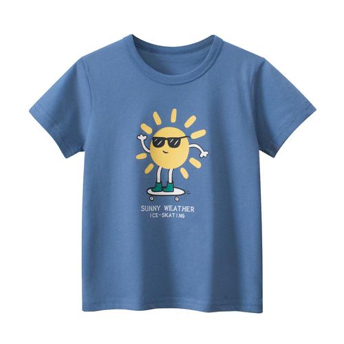 27KIDS - 純棉短袖上衣-哈囉太陽-藍色