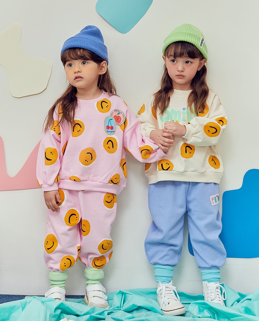 韓國 MINIATURE - 休閒縮口褲-藍