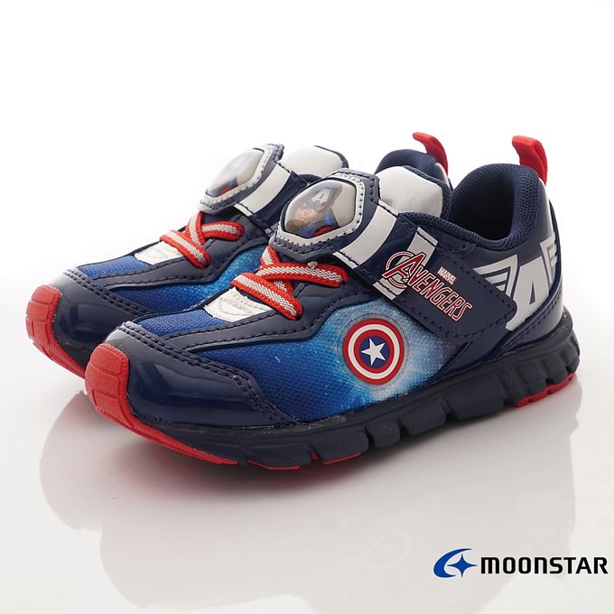 Moonstar日本月星 - 漫威聯名運動鞋-美國隊長(中小童段)-運動鞋-深藍