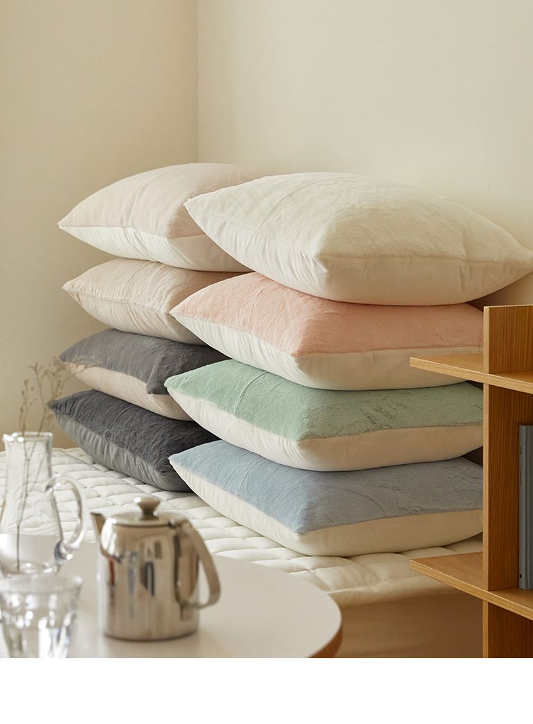 韓國 Maatila - 高密度雙面絨毛枕套-燕麥牛奶 (50X70cm)