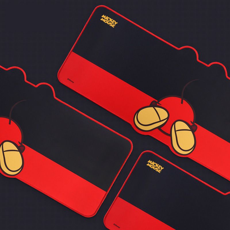 迪士尼超大卡通滑鼠墊-米奇屁屁-黑+紅 (32x80cm)