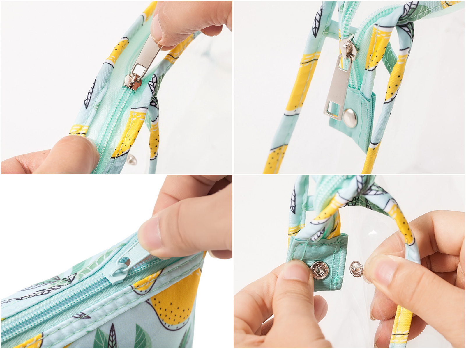 大容量透明子母化妝包-檸檬