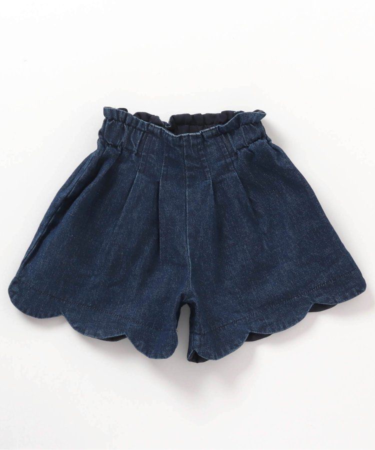 日本 BREEZE - 俏麗扇形邊鬆緊短褲-斑點-黑