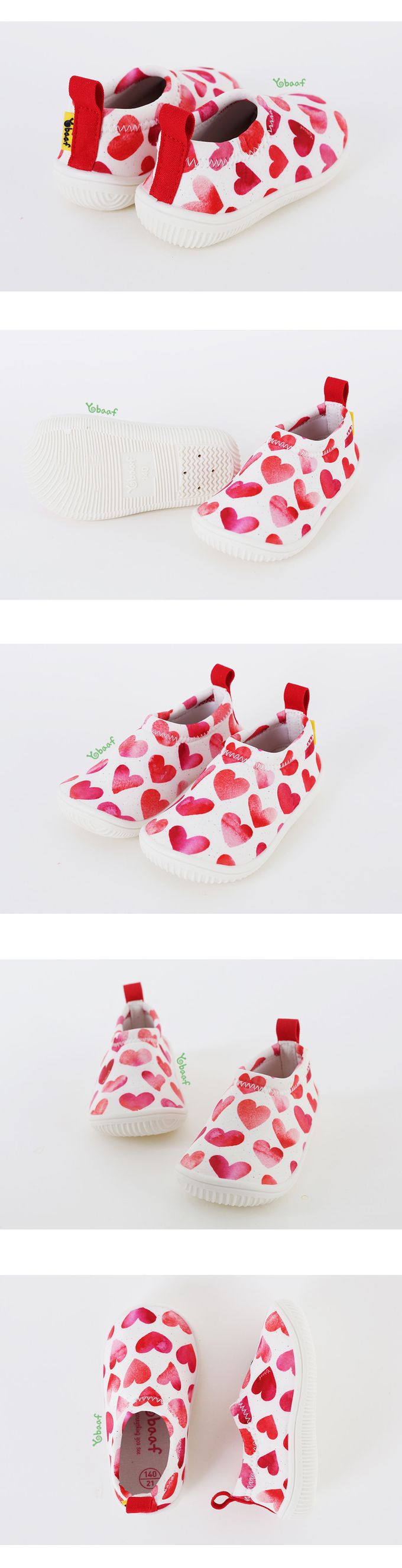 韓國 Yobaaf - 洞洞厚底兒童沙灘鞋/戲水鞋-桃粉愛心