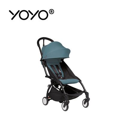 Stokke - YOYO² 法國 6+ 推車組合(含車架)-黑色車架+湖水藍