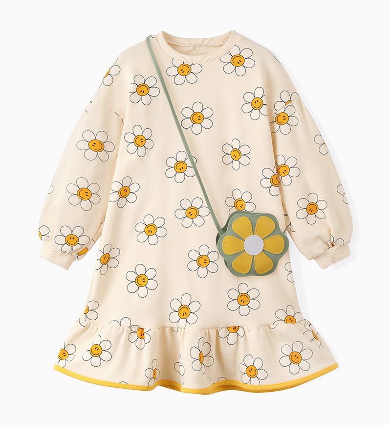 韓國 OZKIZ - (附包包)開心花朵包包洋裝