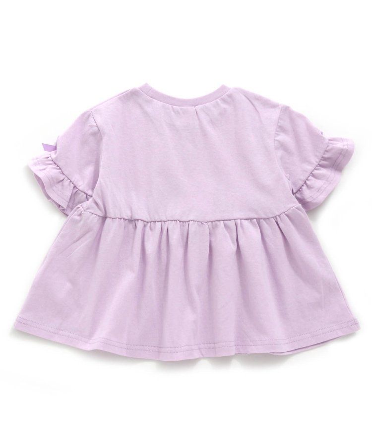 日本 apres les cours - 清新小白花蝴蝶結短袖上衣-水藍