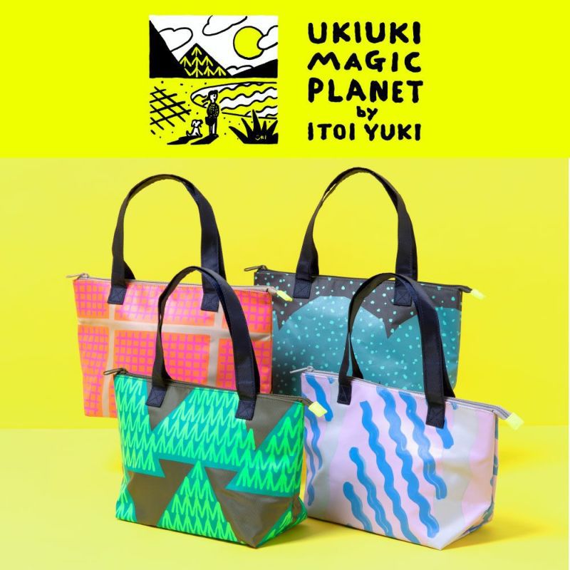 日本 IROHA - 野餐趣拉鍊式保溫保冷購物袋/便當袋(容量1.5L/耐重5KG)-波浪 (31x20x12cm)