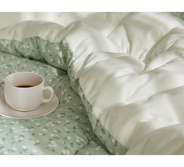 韓國 Maatila - 可水洗超細纖維桃皮感棉被(冬被)-綠庭院花圃