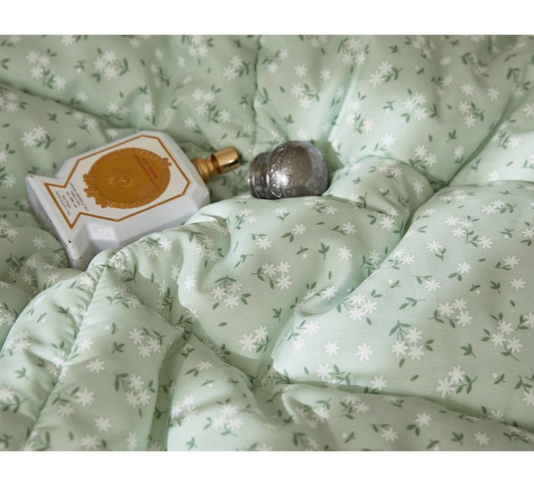 韓國 Maatila - 可水洗超細纖維桃皮感棉被(冬被)-綠庭院花圃