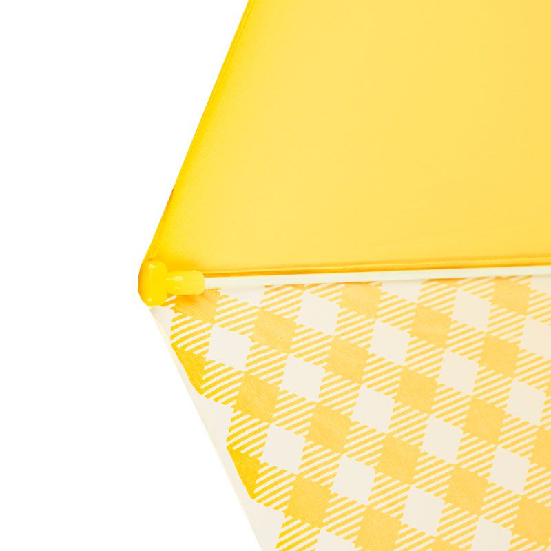 akachan honpo - 雨傘 圓弧狀傘珠-素面×格紋-黃色