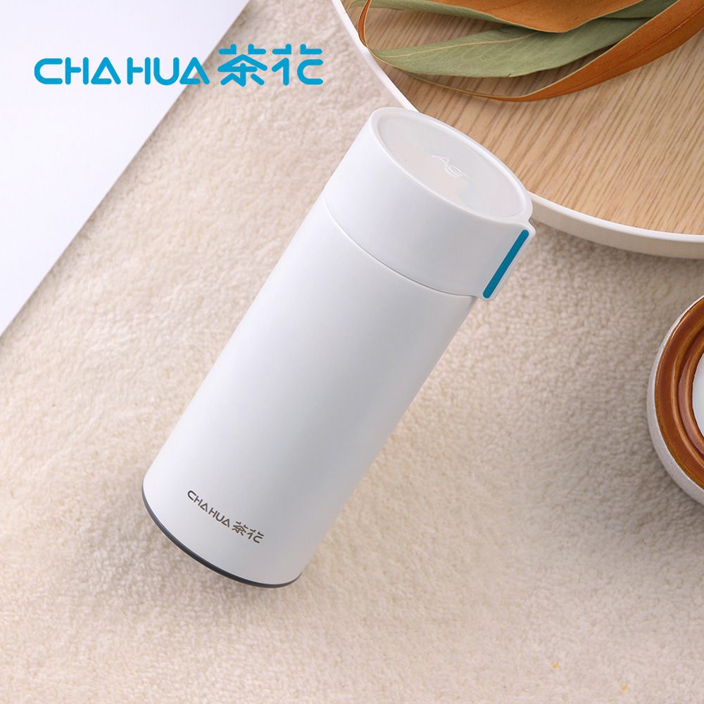 茶花CHAHUA - 316不鏽鋼銀離子抗菌真空濾茶保溫瓶-320ml-多色可選-象牙白