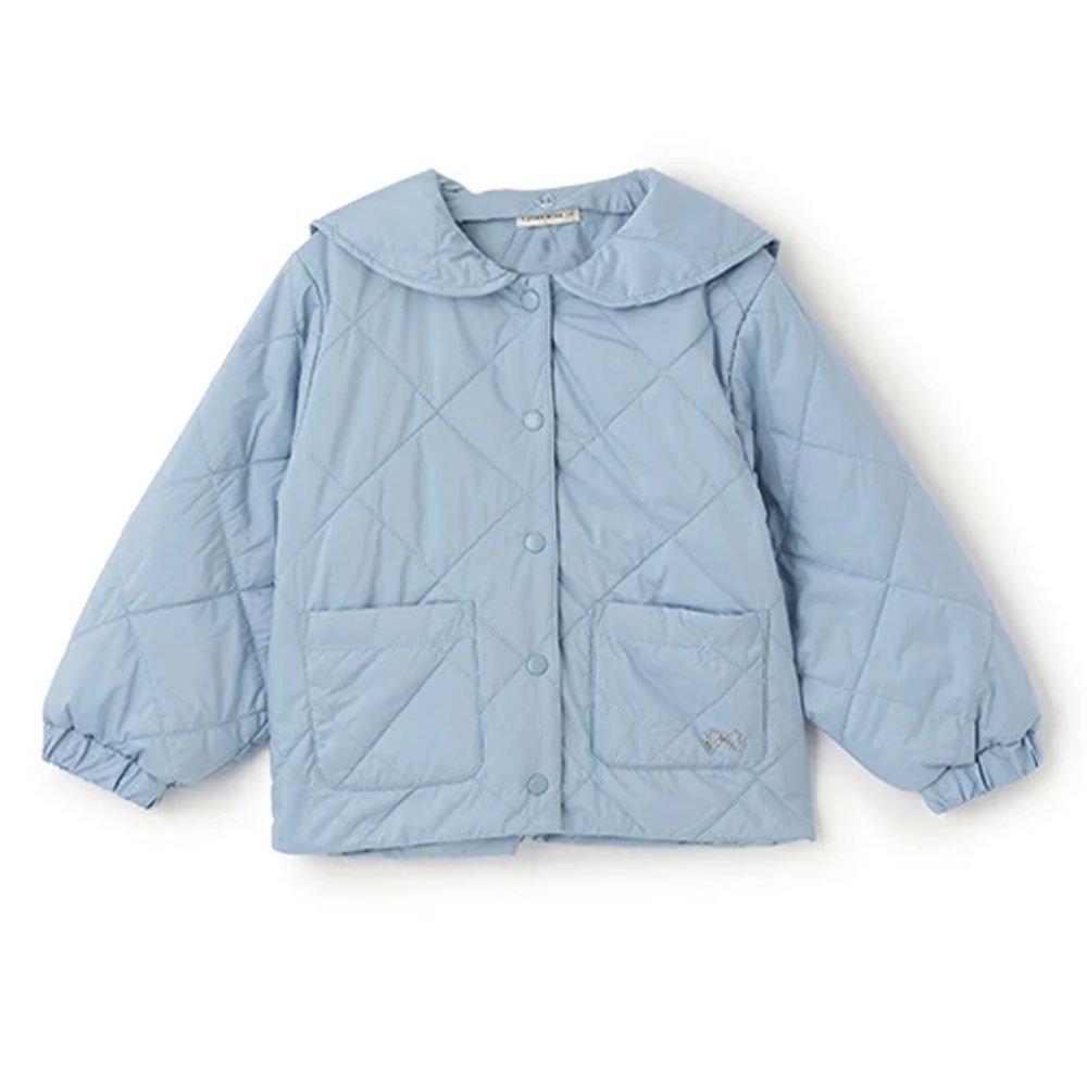 可機洗 水手領絎縫鋪棉外套(領可拆)-藍