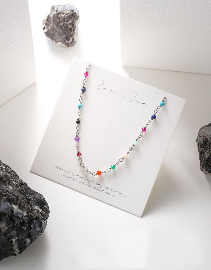 韓國 Soo&Soo - (925純銀)璀璨彩石項鏈-BLACKPINK LISA同款