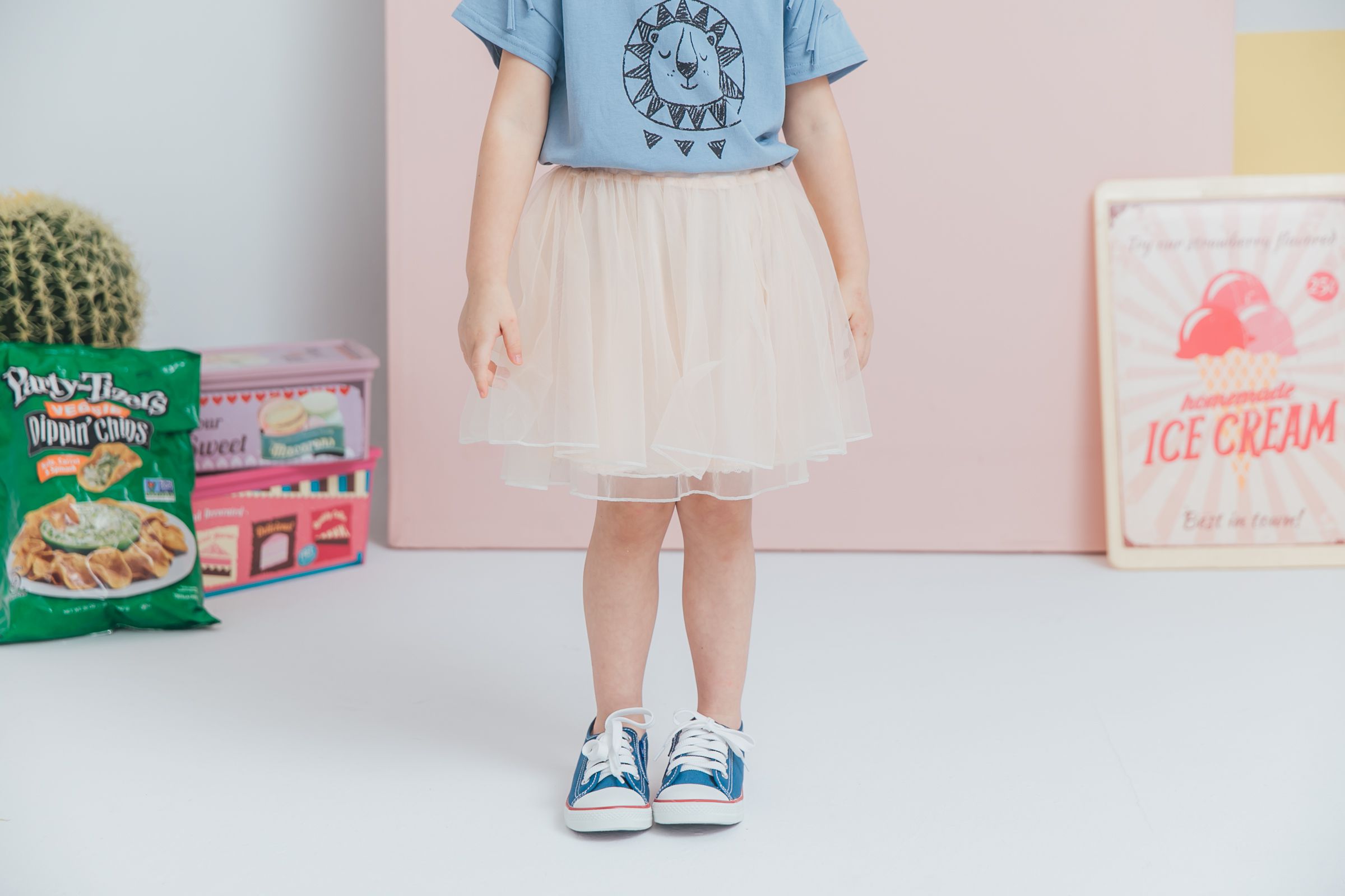 Peachy - 北鼻款*獨家訂製綿柔空氣紗裙-短裙款-氣質杏