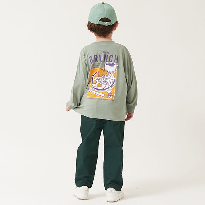 日本 b-ROOM - 純棉柔軟世界美食長袖上衣-拉麵-米黃