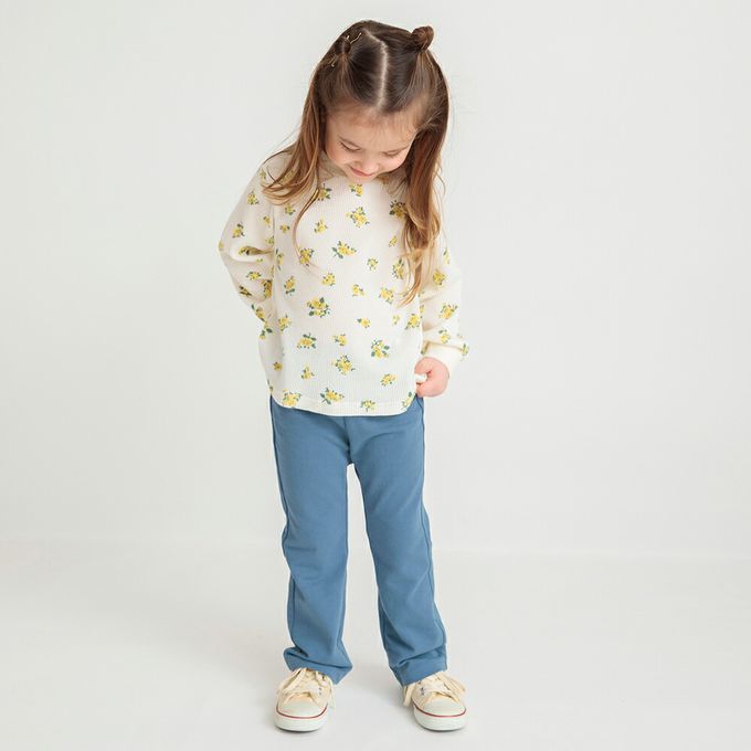 日本 BRANSHES - 俏麗心型口袋彈力長褲-迷你愛心-米白