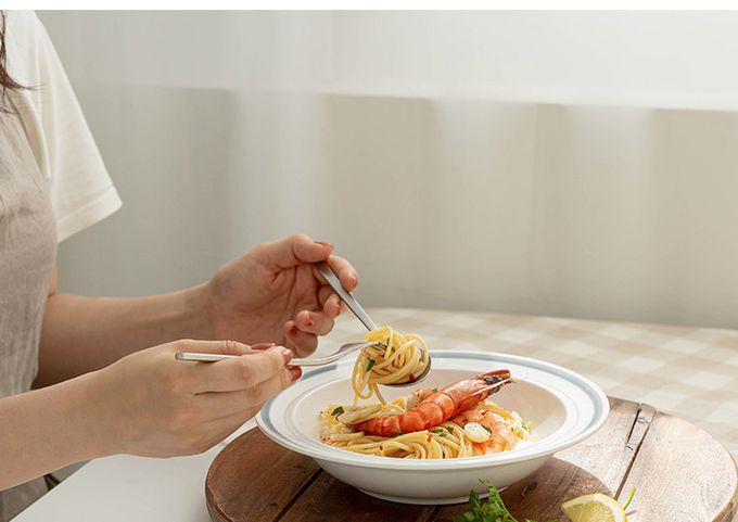 韓國 SSUEIM - RETRO系列極簡ins陶瓷義大利麵盤23cm (橘色)