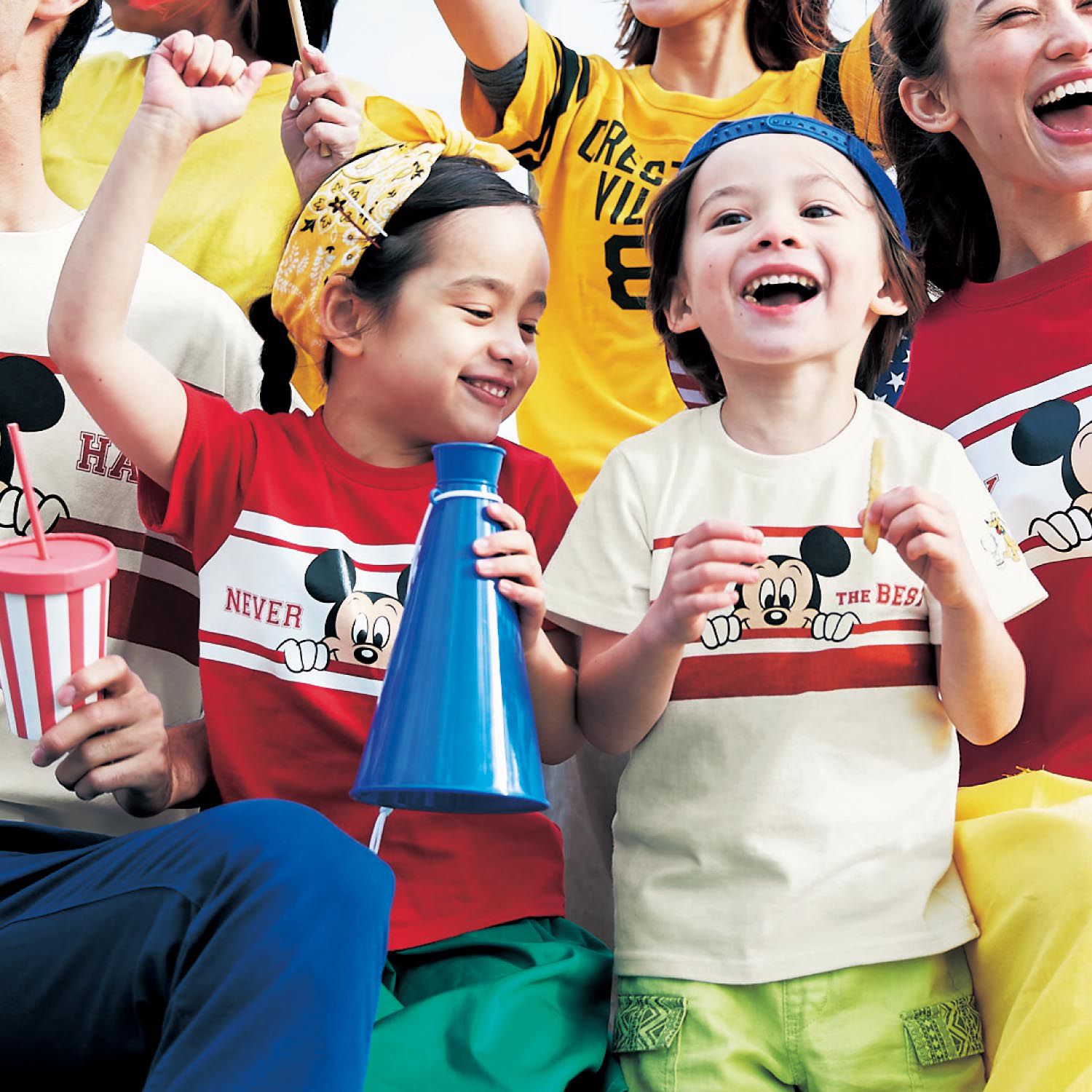 日本千趣會 - 迪士尼印花短T-運動風拼接米奇-白