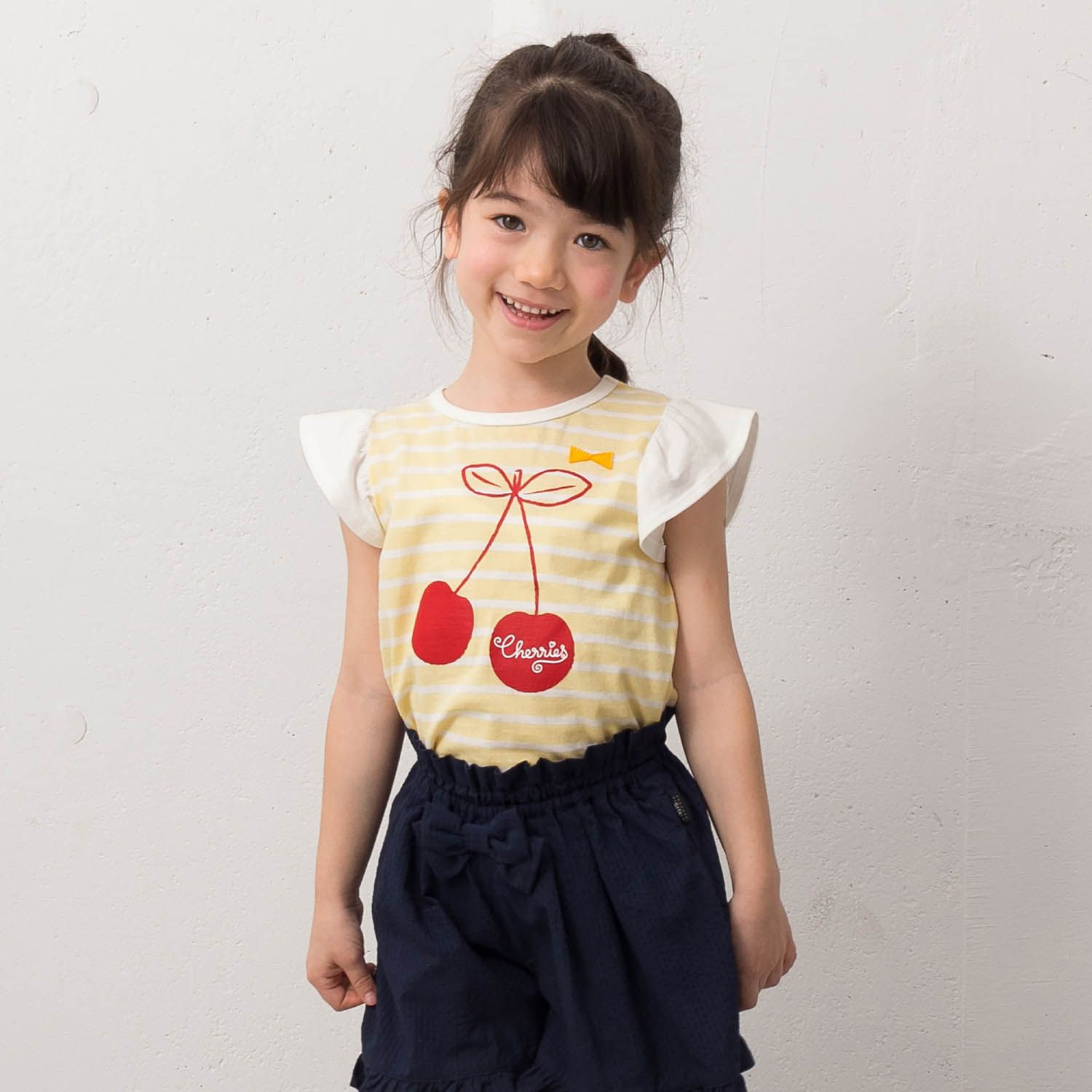 日本千趣會 - GITA 荷葉飛飛袖天竺棉無袖T-繽紛獨角獸-薰衣草